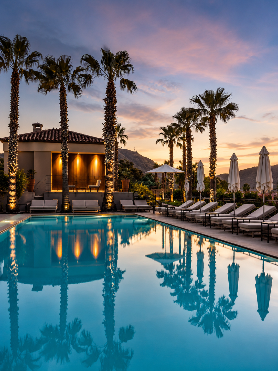 Luxury hotel pool area